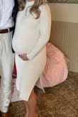 Sized up and wore this for my baby shower. So thick and comfortable. I ended up wearing a bunch more times as my bump got bigger. - Heather R.