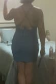 The material has some stretch but the silhouette in the bust is not attractive nor is the back. My breasts do not feel supported and using sticky bras or tape does not work well. I tried the Bombas inserts and it doesn't work with this dress either. My waist and hips in the front as well as my profile and are cute. The back has some extra material that I can not get cinched when I pull and tie the strings. Thought about double-sided tape but honestly, it doesn't seem worth it, and I would really have to Macgyver it. I bought it on sale and I can't return or exchange it, so maybe I'll find some way to make this dress work. - Macy M.