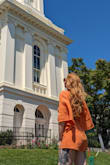This was the perfect outfit to wear walking around town for our vacation and I loved the orange color! As I get older, I realize I don't want to wear tight clothes in the summer, depending on the material. This was loose enough that I was so comfortable all day! - Lindsey R.