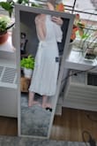 Ordered this for my rehearsal dinner and it's super cute and fits perfectly. In the photo it's a bit wrinkled from shipping but it'll be perfect for my rehearsal dinner. The tie allows you to cinch the waist and the cut is very flattering. - Diana D.