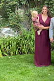It's so easy to put on and is very comfortable. It's still dressy enough to go formal. The material is light and flawless. I loved the burgundy color! I couldn't decide on jewelry so I only wore earrings. I will wear this dress again! - Danielle W.