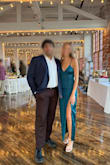 I had such a nice fit with the size I chose and still just enough room that I could dance the night away without feeling restricted or that the dress might rip! Love this color so much too. The only flaw is that there were some loose threads at some of the seams like in the slit of the dress and the bottom hem. I'm pretty sure the product was shown to have the spaghetti straps crisscrossing in the back, but they were not like that on my dress. Overall, loved this dress! - Emily S.