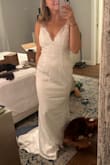 I was so hesitant to buy a wedding dress online but I bought 3 from Lulu's and they are VERY good quality! I would recommend them to anyone doing a smaller wedding or who doesn't want to spend thousands on a dress. All three dresses that I tried on were great quality and double lined so they were very flattering on my body. If I kept it, I would just get the bottom hemmed (I'm short) and maybe take it in around the bust so it fits better. Ultimately, I decided to go with another dress, but I LOVED this one and considered just keeping it as a backup. - Sarah R.