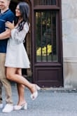 I wore this dress for my engagement shoot, and it was perfect. I loved it so much, and it fits great. Could not be happier with it! - Katie I.