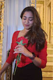 I put on this gorgeous red top for a night out in NYC and was so glad to be wearing it when my boyfriend proposed!! It looked gorgeous in the photos. - Lucinda D.