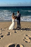 We had a Maui beach wedding and this dress was absolutely perfect! I tied the straps a little differently than the model and really liked it. It was very comfortable and everything I wanted in a wedding dress! The ONLY issue I had was that the liner wasn't opaque enough and it made the dress a little see-through when the sun shined. But it wasn't that big of a deal. Beautiful over all. Very happy with my purchase. - Bethany P.