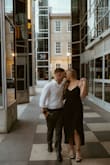 This dress was perfect for our engagement photos. It fits great, hugs all the right places and is comfy!! - Jaden H.