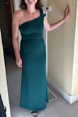 Great deep emerald color and quality material dress. Planning to wear this to a semi-formal wedding but definitely could be good for a more formal occasion as well. - Emily S.