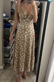 I'm wearing it to my dad's wedding, and it's perfect! It fits tightly around the upper body and is the perfect length to wear with wedges or short cowboy boots! Works without a bra or with a sticky bra. - Molly J.
