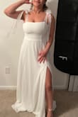I love this dress so much. The fit and material is so much better than I imagined. Wearing to a small wedding ceremony, and it is perfect! - Anoria W.