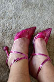 [For] the vinyl by the toes, wear around the house for a little while to fit around your toes. Otherwise great - Vee G.