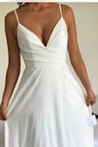 I love the style of the dress and how it fits. Unfortunately, the material is see-through, and it makes the dress look cheap. This dress could be good for any random party, but I wouldn't recommend it as a wedding dress. - Lina G.
