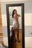 Although it's a little bit short for my taste the sequins make it all worth it. I ordered a medium thinking it was going to be too tight but it was perfect! Definitely stretches and curves very well. - Isabel A.