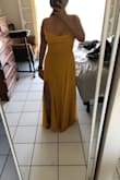 This dress fit perfectly and I am obsessed with the quality - especially the thick satin lining. The cowl is a bit small but the lace-up back helped me adjust the chest coverage. I used both petals and tape as insurance. - Amanda S.