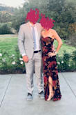 This dress is beautiful and really comfortable. I bought it to wear to my cousin's wedding and got lots of compliments! It is heavier than I was expecting. It has an inner lining and 2 panels overlapping in the front to make the slit, so there are actually 4 layers of fabric in the torso area. There is also some ruching on one side that I hadn't noticed in the photos online, which made it bulkier and less form-fitting than I had expected. Overall though, really happy with it! - Laura I.
