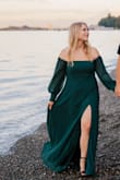 I love this dress. I bought for my engagement photo shoot but will certainly wear it again! I sometimes find myself between M/L in Lulus dresses so originally I had ordered both. The medium fit, but this material doesn't have much stretch so I went with a large. It is a little long even with heels. - Cari C.