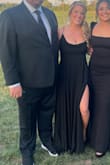 It fits very well. I just had to get it shortened a bit, but otherwise, you are able to adjust the straps as it ties in the back to give the support you need depending on your chest size. The slit was the perfect height. - Emily T.