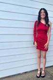 The material looks and feels luxe and the fit was like a glove! I wore it to homecoming in south GA, the third weekend in September, and the dress was perfect! - Nikki K.