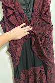 I ordered an XL in burgundy and love the color, fabric, and style. It was very flattering on my tall curvy shape, and has a black underlining so not see-through. I don't have large breasts, so the deep V wasn't really an issue. I'm planning to wear a black lace cami with it. The length is perfect and falls above my ankles. I'm 5'10-11 with heels on. I thought about sizing up to a 1x, but am glad I went with the XL! - Christen T.