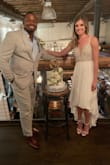 This was my wedding gown! We had a small outdoor ceremony at the end of summer and it was perfect. Perfect amount of bling and detail up top, very figure flattering. The skirt is also beautiful. I was wearing very fun shoes so I did get the skirt hemmed to do a high-low and show the shoes off, but otherwise, it fit like a glove. I'm so pleased with how this dress turned out. - KAitlyn R.