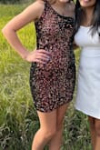 This dress was perfect for the homecoming dance. It shipped fast and fit well. The only thing I would change is the fabric under the armpits is slightly irritating but it isn't too much of an issue. I would recommend this dress to people. - Halle H.