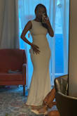 This dress is by far my favorite. It hugged my body in the right places and the material was not heavy. It's also not see-through and easy to move in. I took a chance and ordered this dress with no reviews and I'm glad I did... I can't wait to wear this dress to my wedding reception. - Addishiwot A.
