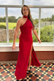 This was the ultimate dress for a black-tie wedding. It was bold and chic. The perfect amount of stand-out. Will be wearing it again at another wedding this fall! 
Fit like a glove. I did experience some shifting/ twisting in the dress bc of the way it's cut around the neck. It didn't create any extra annoyance or a ton of readjusting though. - Hailey P.