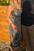 This dress (in this color/pattern) was on sale for $30 but only left in an extra small, according to the size chart I would be a small (size 4 in American Eagle jeans) but the XS fits really well with even room to spare, if you're leaning one size or another I would recommend the smaller size. - Alix B.