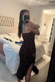 This dress literally fits me like a glove, I'm so happy with it. Very high quality fabric. Definitely something you can move in all night! - Summer E.