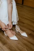 I originally bought sandals for my summer wedding. However, my seamstress hemmed my dress a little shorter than I wanted, and my toes were sticking out so I rush-bought these shoes, and they arrived only 2 days before my wedding. They were absolutely perfect. They fit right, and they were very comfortable; I had no blisters. I only wish I didn't get them so dirty or I would've kept them forever as a wedding keepsake. - Jennifer E.