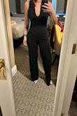 I loved this jumpsuit. The length was perfect with heels and the hips/butt area fit great. The only place I needed to have it taken in was the straps on the back as it was a little loose in the chest. I received a ton of compliments on this and can't wait to wear it again. - Kara R.