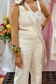 It was super nice fabric and stitching. Pleasantly surprised. It was stretchy and was a little wide at the top where we ended up pinning straps to the bra. The waist was a little big, but 2 hidden stitches worked... Made well, sturdy and comfy fabric. Beautiful for any night out! - Lucy B.