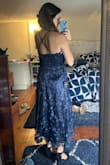 Absolutely LOVE this dress! It's so elegant. Love the glitter and 3D look to it. I'm wearing black heels but definitely will purchase some silver heels I think. If I had to complain about anything, it would be that the glitter is contagious, meaning it gets everywhere. But I'm not too mad about that lol. - Grace M.