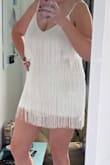 Absolutely love it. Fast shipping and arrival. The dress is exactly as described and pictured. Fits true to size and fits very nicely and comfortably. A fun dress that will make a great reception dress. - Claudia V.