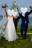 This dress was so perfect for my wedding. It was absolutely beautiful and really comfortable (I had purchased another outfit for the reception and didn't even end up changing!). I am short so I had it hemmed at the bottom, but other than that, it fits perfect!! Such an incredible price for the amazing dress! - Chelsea M.