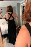 This dress fits amazing! I felt so good in it. It does run long and even with a heel so had it hemmed but highly recommend. - Christine V.