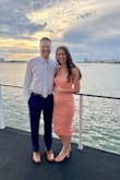 I wore this dress to a wedding while 16 weeks pregnant! I ordered my pre-pregnancy size because I didn't know I was pregnant when I originally ordered it but this dress is so stretchy and comfortable that it ended up looking so cute and showed off the baby bump! - Melissa G.