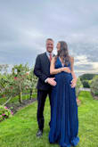 I wore this dress to a wedding when I was 13 weeks pregnant! It was so beautiful but definitely very long. I'm tall and was wearing decent heels and this dress was still too long. - Melissa G.