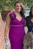 This dress was everything I wanted and more! I was looking for a high-quality, versatile piece that was easy to repurpose by dressing up or dressing down with different accessories, and this piece hit the mark. The fit is super flattering - the cut of the top and back is very slimming - and the material is very comfortable while also looking luxe. The length is also great - I'm 5'6" and it was the perfect length with heels. The color is also STUNNING! Definitely more magenta than pink, but it made it unique and I received a lot of compliments. I personally dolled this piece up with some handmade floral attachments and I rhinestone belt, but I plan to wear it again with a beaded belt or maybe even just plain with a great necklace. So many dresses in one. :) - Lindsay S.