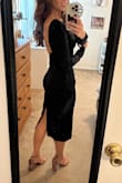 I felt amazing in this dress. It fit perfectly and felt completely covered however when you see the beautiful, open back it's like woah (in a good way). Wore it to an awards dinner and received so many compliments. So happy I bought it!! - Crystal P.