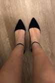 I'm a size 6.5 with narrow feet, so I'm glad I read the reviews and sized down to a 6. It fits perfectly. I haven't used them yet, so I don't know how comfortable they are throughout the day, but they look super cute and classy! - Ester F.