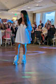 I changed into this very cute, comfortable dress for my wedding reception.  I'm only 5'1 so I had it hemmed a couple of inches to hit my upper thigh. - Sherry R.