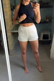I'm 46 years old and I don't need my butt hanging out so I opted to go with a whole different outfit. These were quite tight events though I tried to order based on measurements. They were well made, fit very high as is trendy, and were great fabric. - Kelly G.
