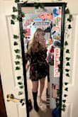 The only issue I have is that the sleeves are SLIGHTLY too long for my liking, but other than that this dress is absolutely beautiful in person. not too much cleavage is shown and I can wear a bra with it! I did have to squeeze the dress over my hips as I'm a little curvy, but after I got the dress past my hips it fit perfectly. - Autumn S.