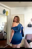 I absolutely hate wearing dresses because I'm a curvy lady, and short dresses usually look shorter because of my butt, but this dress was absolutely gorgeous. I LOVED the way it fit on me. Didn't fit too tight anywhere, and the style is so pretty and unique. I got it for my birthday dinner, and I know I'm going to look amazing in it (sorry for the blurry pics; they're screenshots of a video) - Xiomara A.