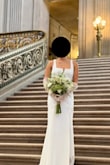 I wore this dress for my civil wedding and it was perfect. The material is stretchy, which makes it very comfortable to move, dance, and eat without any issues. However, I want to point out that the lines in the design of the dress aren't clearly visible in the picture. At first, I was disappointed, but I grew to love it. - Arlin D.