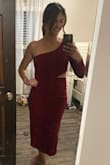 This dress was absolutely amazing!! Classy & sexy at the same time. I got compliments all night. The zipper was a little funky, but my husband helped me out with that. You won't regret buying this dress for your next event!! - Kelsey W.