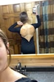 I absolutely love this dress! It's stretchy and comfy. The sleeves are a good length for us girlies with longer arms, and the open back is GORGEOUS and everything stays in place where it should! Goes down to just below my knees. - Catt M.