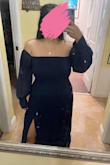 I'm usually a large, which fits perfectly except for the bust, so had to size up to XL for more room in the chest! But it was worth it because this dress is gorgeous. Fellow 5'2 girlies...I also had to get it altered. Even with my highest heels, it was too long. - Emily L.