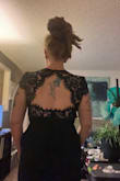 I was nervous ordering a dress online, as this was my first time ordering from Lulus, but I was very happy with this fit. The dress, as a large, will run long unless you have 5-inch heels or higher, but it looks beautiful. I had to tape the girls to get the most out of the beautiful lace open back, but I got a ton of compliments on this dress and myself in this dress! I would highly recommend! I also saw the wedding photographer taking a lot of pictures of me (or the dress) throughout the evening! I felt beautiful and fierce. - Ashley S.
